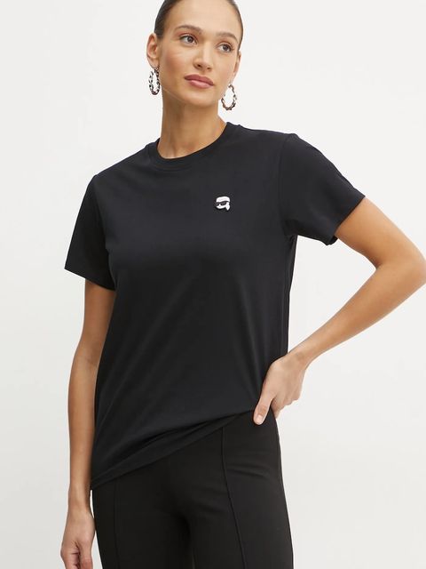 Karl Lagerfeld t-shirt bawełniany IKON damski kolor czarny A1W17025 - zdjęcie produktu nr 1