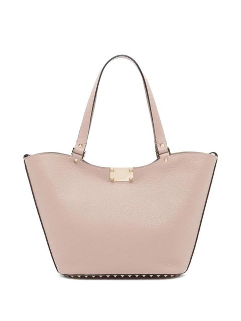Valentino Garavani Rockstud small shopping bag in grainy calfskin - Pink - zdjęcie produktu nr 2