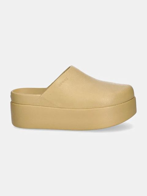 Crocs klapki Dylan Platform Clog damskie kolor beżowy na platformie 209869