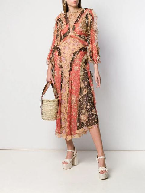 ZIMMERMANN floral patchwork dress - Orange