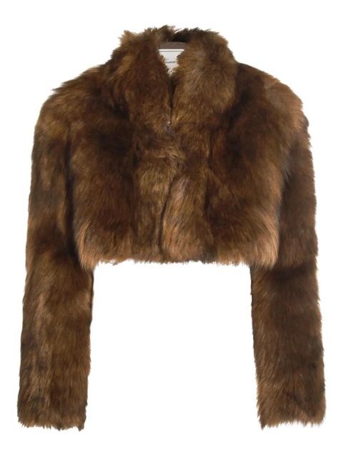 Blumarine cropped high-neck coat - Brown - zdjęcie produktu nr 1