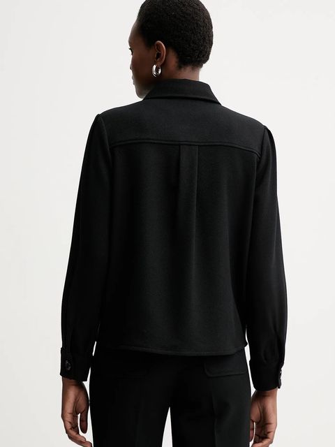 Sessun koszula damska kolor czarny regular z kołnierzykiem klasycznym 24110031