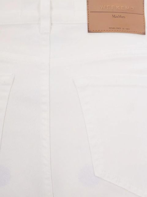 Max Mara logo-patch wide-leg jeans - White