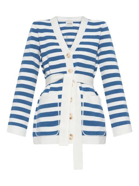 Posse striped belted cardigan - Blue - zdjęcie produktu nr 1