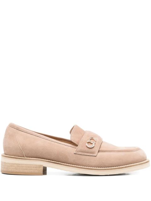 Casadei logo-plaque loafers - Neutrals - zdjęcie produktu nr 1