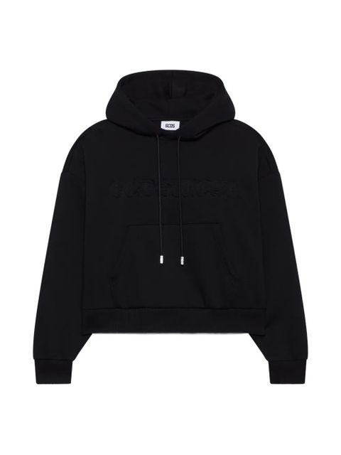 GCDS embroidery-logo hoodie - Black