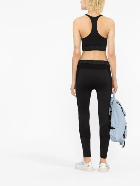 Golden Goose logo-embellished panelled leggings - Black