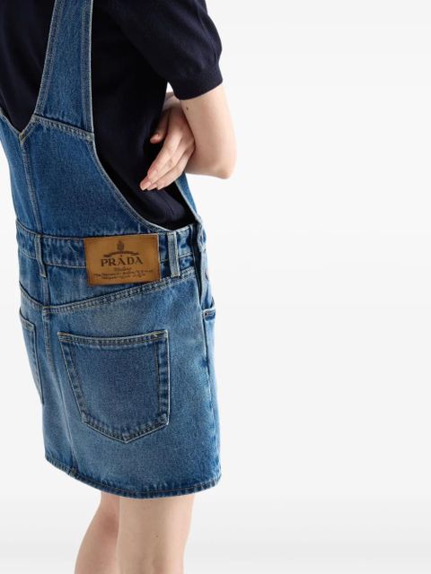 Prada denim bib mini-dress - Blue