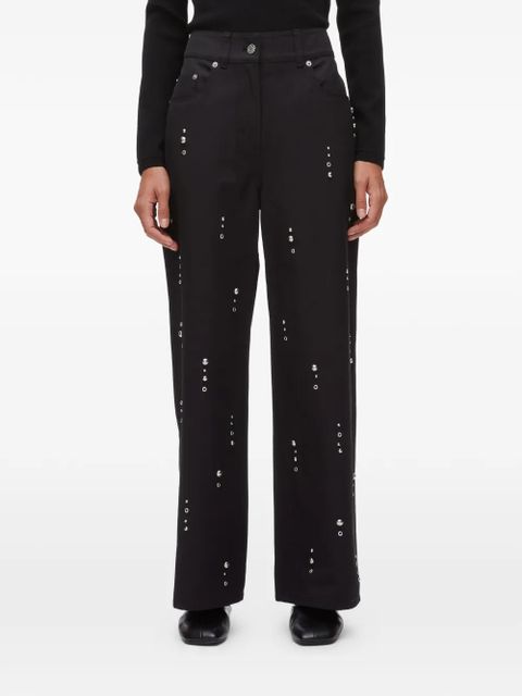 3.1 Phillip Lim grommet-detail jeans - Black