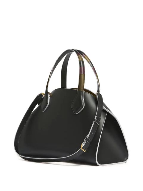 Marni contrast edges leather shoulder bag - Black