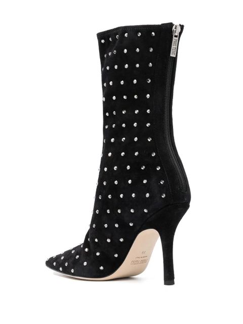 Paris Texas 100mm crystal-embellished pointed boots - Black - zdjęcie produktu nr 2