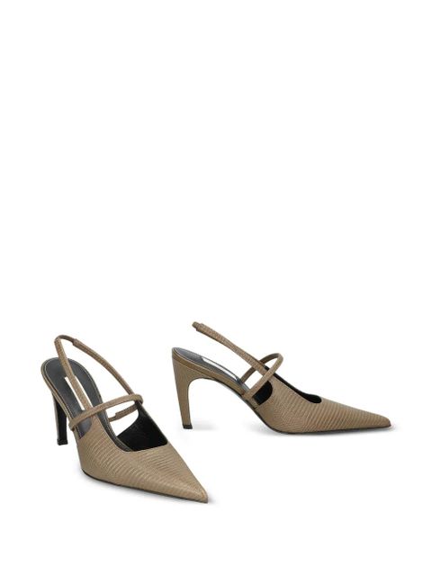 TOTEME 100mm lizard-effect strap heeled pumps - Neutrals