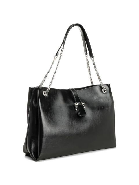 Ferragamo chain handle leather tote bag - Black - zdjęcie produktu nr 2