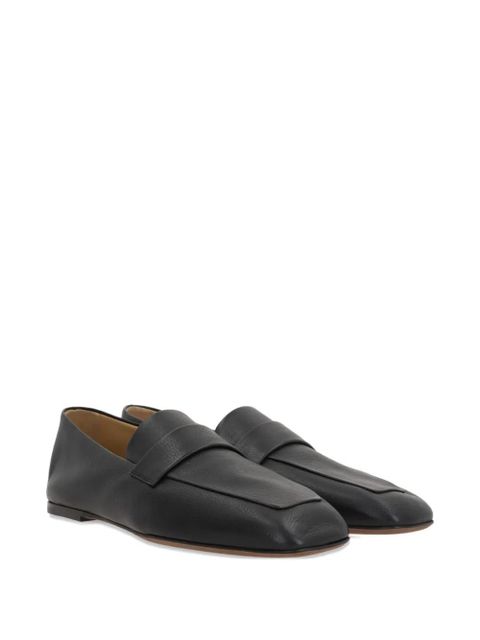 The Row leather penny loafers - Black