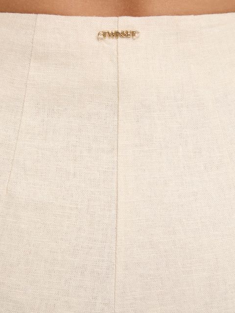 Twinset spodnie z dodatkiem lnu