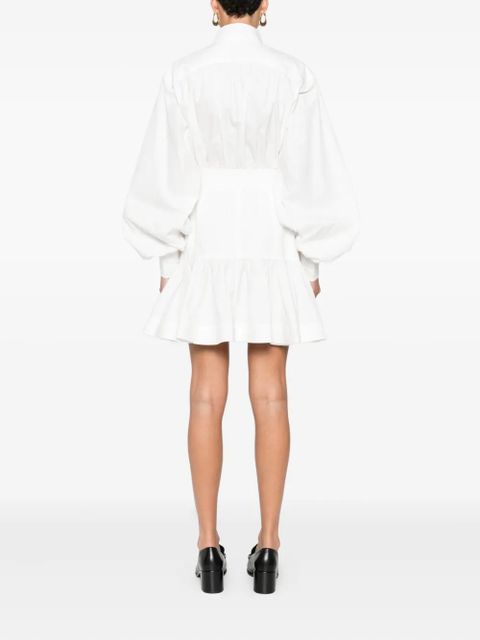 ZIMMERMANN belted button-front mini dress - White