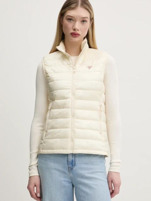 Guess Jeans bezrękawnik damski kolor beżowy przejściowy W5RN55 WHAB2 - zdjęcie produktu nr 1