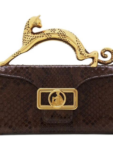 Lanvin mini python cat handle bag - Brown