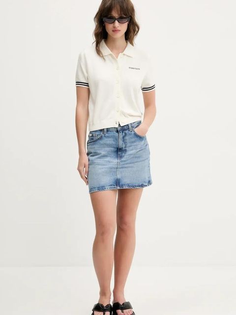 Guess Jeans spódnica jeansowa kolor niebieski mini ołówkowa W5GD0Q D5M4A - zdjęcie produktu nr 2