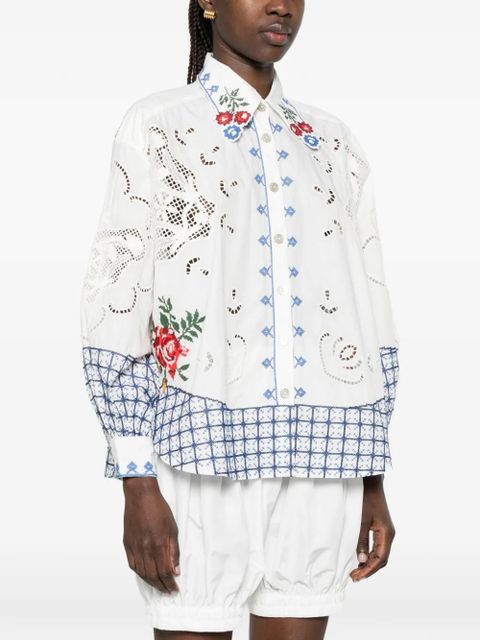FARM Rio Richelieu embroidered broderie anglaise top - White