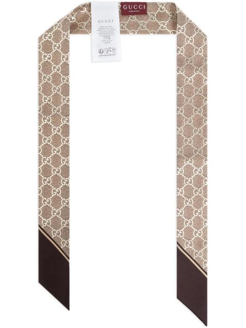 Gucci GG silk neck bow - Brown - zdjęcie produktu nr 1