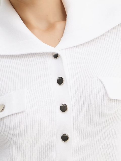 Liu Jo sweter damski kolor biały lekki MF5373 MS99E