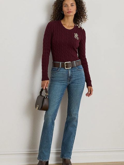 Lauren Ralph Lauren sweter bawełniany kolor bordowy 200932223 - zdjęcie produktu nr 2