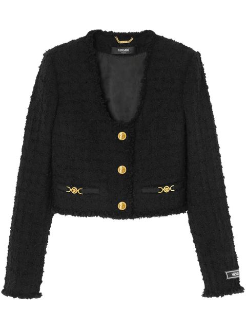 Versace Heritage tweed cropped jacket - Black - zdjęcie produktu nr 1