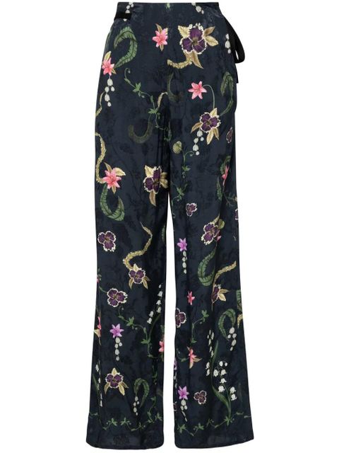 Agua By Agua Bendita Memoria Tesoro floral-print flared trousers - Green - zdjęcie produktu nr 1
