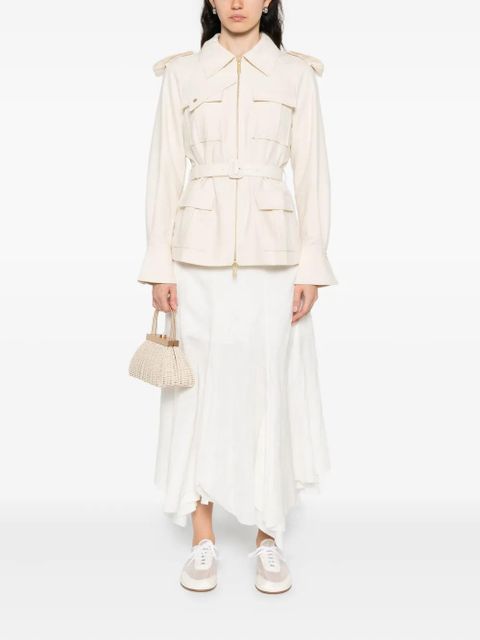 Self-Portrait belted twill jacket - Neutrals - zdjęcie produktu nr 2