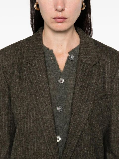 ISABEL MARANT pinstripe single-breasted blazer - Brown