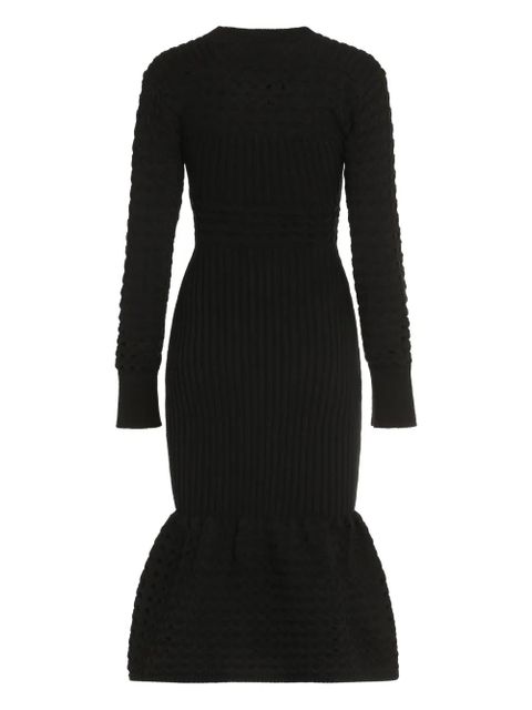 Alexander McQueen knitted mesh midi dress - Black - zdjęcie produktu nr 2