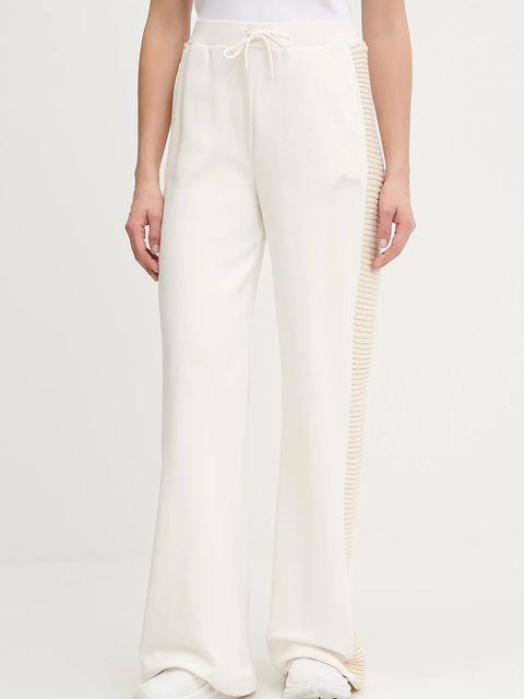 Guess spodnie dresowe DORA damskie kolor beżowy gładkie V5BB11 K1981 - zdjęcie produktu nr 1