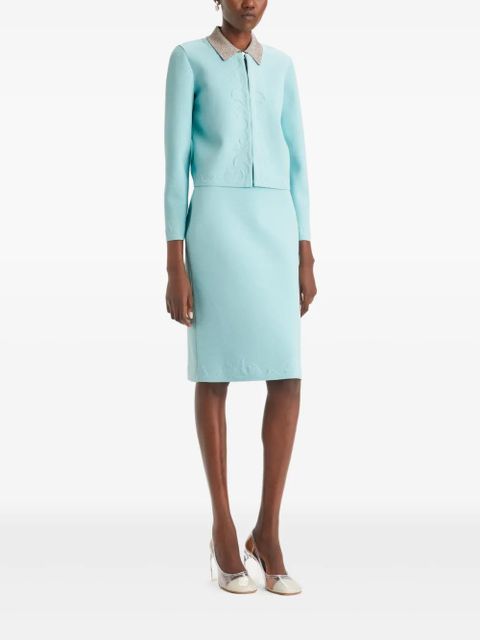 Tory Burch Kendra embossed cardigan - Blue