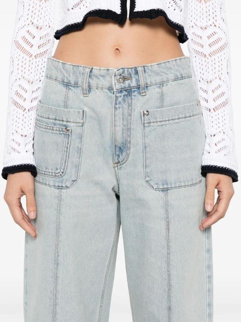 Blumarine logo-embroidered jeans - Blue - zdjęcie produktu nr 2