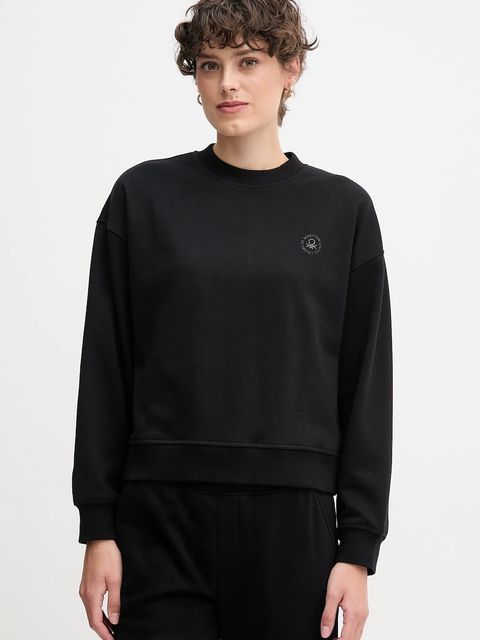 United Colors of Benetton bluza damska kolor czarny z nadrukiem 3WNW3M07T