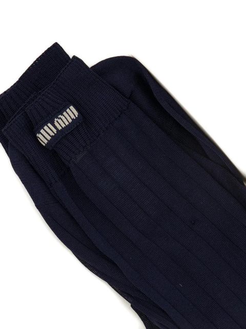 Miu Miu logo ribbed socks - Blue