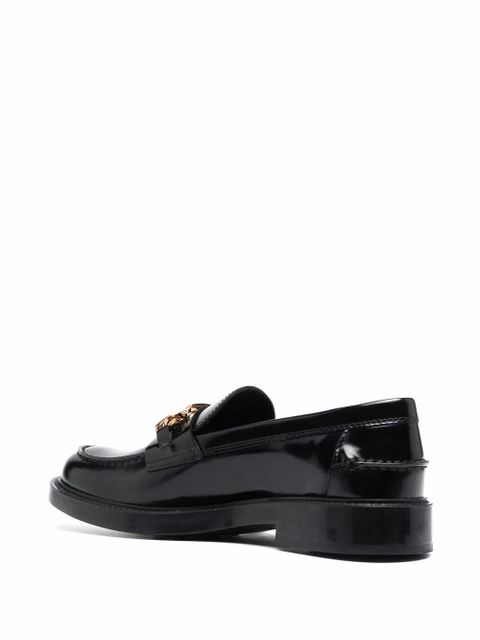 Tod's logo-plaque leather loafers - Black