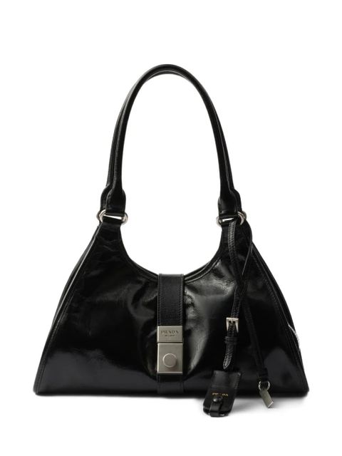 Prada medium leather tote bag - Black - zdjęcie produktu nr 1