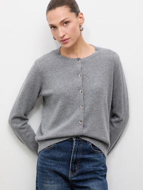 Answear.LAB kardigan z wełny merino damski kolor szary lekki