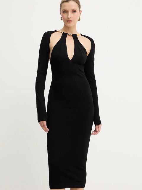 Elisabetta Franchi sukienka kolor czarny midi dopasowana AM11S56E2 - zdjęcie produktu nr 2