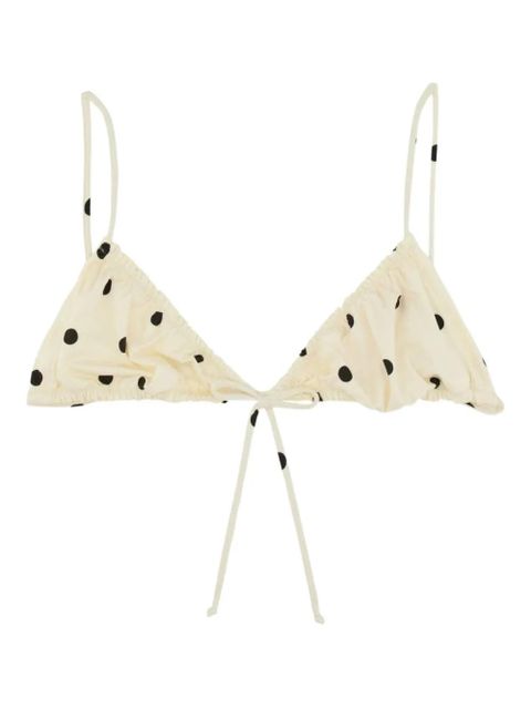 MC2 Saint Barth polka-dot ruffled bikini top - White - zdjęcie produktu nr 1