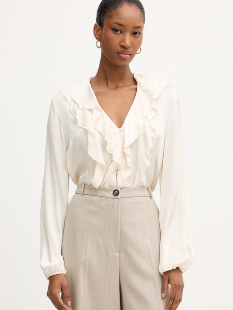 Haveone koszula damskie kolor beżowy regular CWG-P014 - zdjęcie produktu nr 1