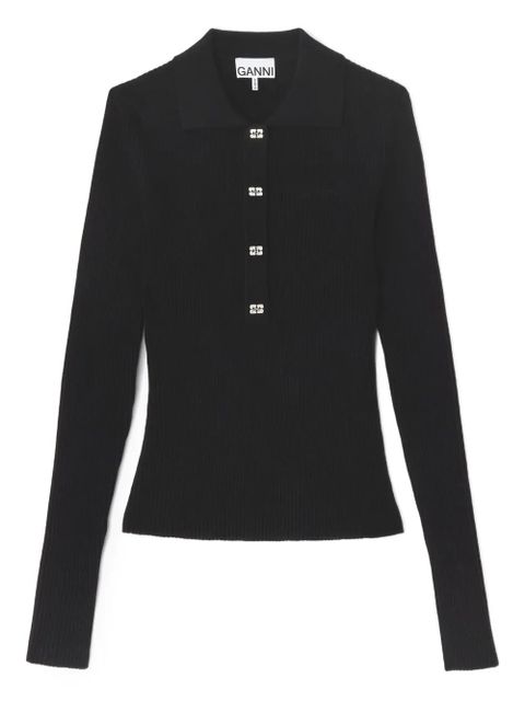 GANNI logo-detail polo shirt - Black - zdjęcie produktu nr 1