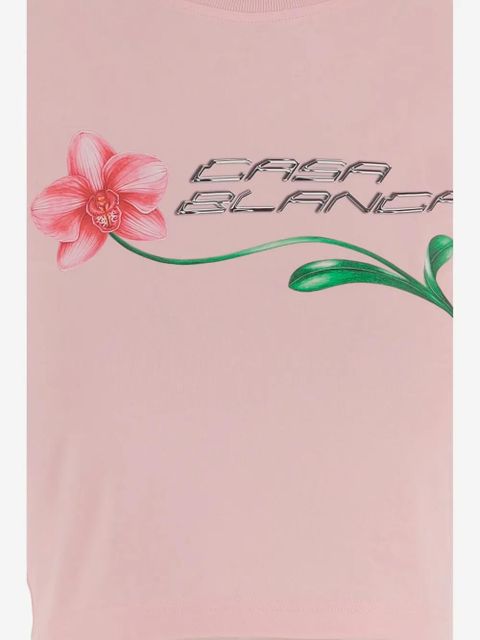 Casablanca logo-print cottonT-shirt - Pink - zdjęcie produktu nr 2