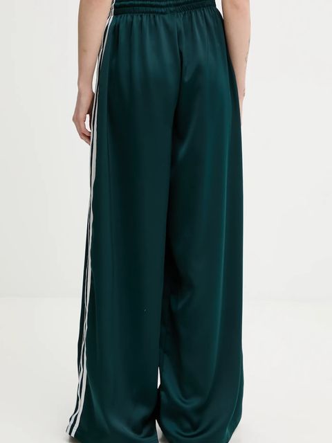 adidas Originals spodnie dresowe Satin Tp Wl damskie kolor zielony z aplikacją JV7511