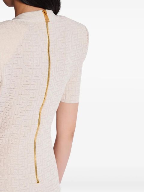 Balmain labyrinth-knit mini dress - Neutrals - zdjęcie produktu nr 2