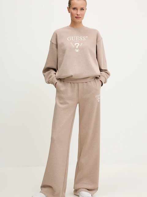 Guess bluza ROBERTA damska kolor beżowy z aplikacją V5RQ12 KC3D2 - zdjęcie produktu nr 2