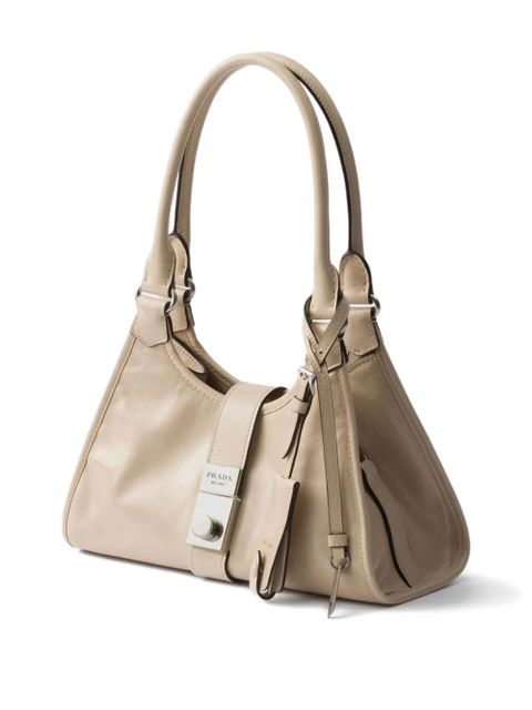 Prada small leather push-lock tote bag - Neutrals - zdjęcie produktu nr 2