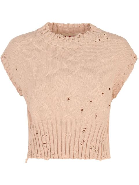 Marni textured-knit cropped top - Neutrals - zdjęcie produktu nr 1